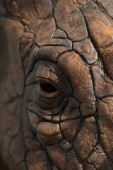 Explore the intricate details of a Javan rhinoceros' majestic skin in this stunning close-up! 🦏✨