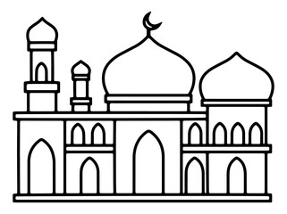 Islamic Mosque Line Art Illustration