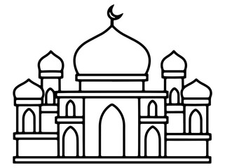 Islamic Mosque Line Art Illustration