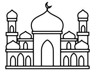 Islamic Mosque Line Art Illustration