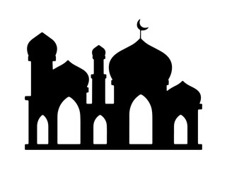 Mosque Silhouette on Ramadan Kareen Background
