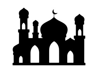 Islamic Mosque Silhouette Background Illustration
