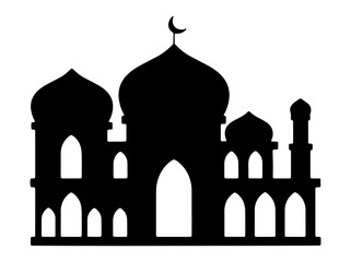 Islamic Mosque Silhouette Background Illustration
