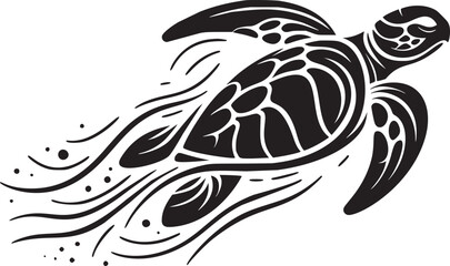 Graceful Sea Turtle in Motion