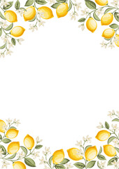 Lemon frame illustration. hand-drawn citrus. - 756930557