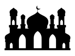 Islamic Mosque Silhouette Background Illustration