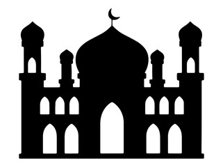 Islamic Mosque Silhouette Background Illustration