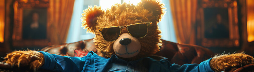 Large teddy bear in cinematic style