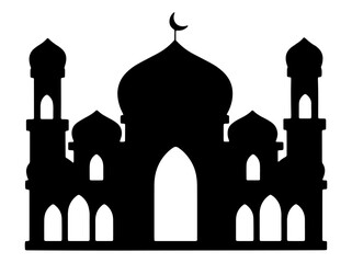 Islamic Mosque Silhouette Background Illustration