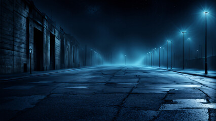 Road background in blue and black tones at night
 - Powered by Adobe