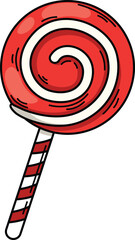 illustration of lollipop outline white on background vector