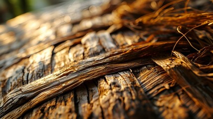 A detailed view of a pile of wood chips