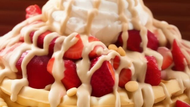 Experience a whimsical collision of flavors with this delectable funnel cake a generous layer of creamy peanut er is mixed into the batter, and then its topped with a delightful combination