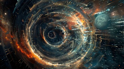 fractal burst background, sci fi background