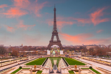 Paris Eiffel Tower and Champ de Mars in Paris - 756933347