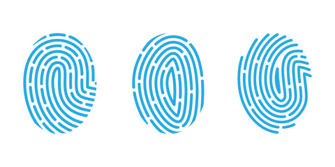 vector set of fingerprint, fingerprint sign with transparent background