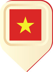 Vietnam flag, location pin, location pointer