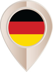 Germany flag, location pin, location pointer