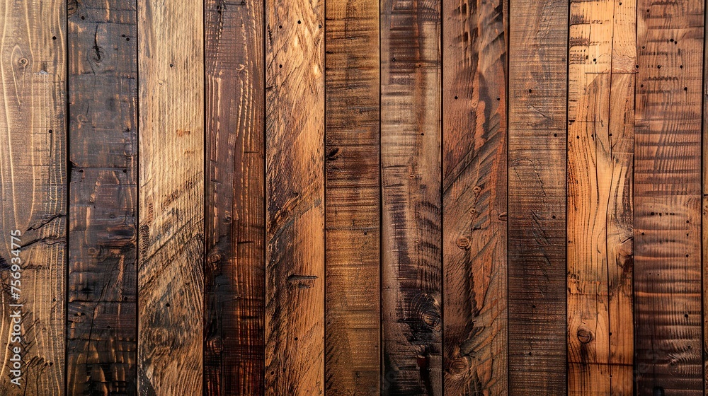 Wall mural rustic wood background brown vertical planks