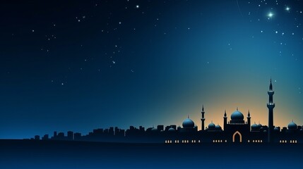 Ramadan Kareem scene featuring the moon and stars, celebrating the holy month.