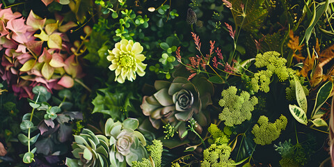 Green Plants with a pop of color