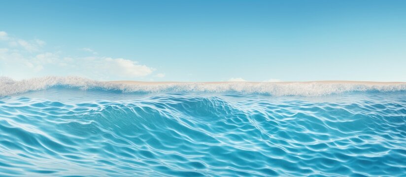 A vast body of liquid water with wind waves crashing against the shore, under a cloudy sky, creating a breathtaking natural landscape