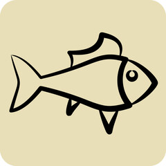 Icon Guppy. related to Sea symbol. hand drawn style. simple design editable. simple illustration