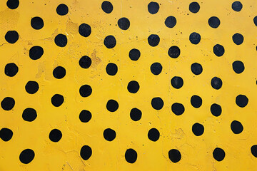 Fashionable yellow and black dot background material, Generative AI