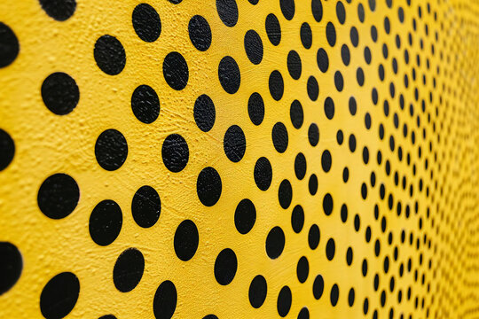 Fashionable yellow and black dot background material, Generative AI