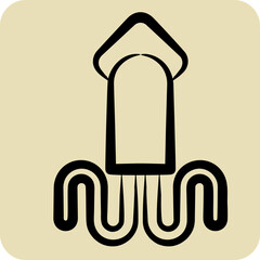 Icon Squid. related to Sea symbol. hand drawn style. simple design editable. simple illustration