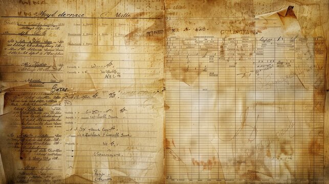 Ancient financial journals texture background