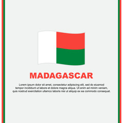 Madagascar Flag Background Design Template. Madagascar Independence Day Banner Social Media Post. Madagascar Cartoon