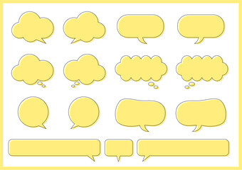黄色い吹き出し素材セット