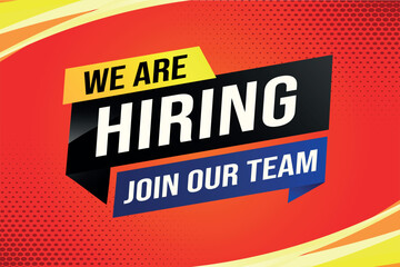 we are hiring join our team poster banner graphic design icon logo sign symbol social media website coupon

