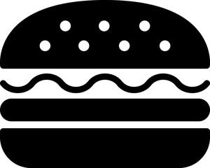 Flat icon of a hamburger as a fast food symbol