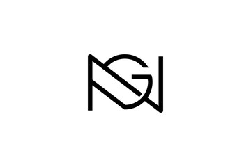 Letter NG or GN Logo Design Vector 