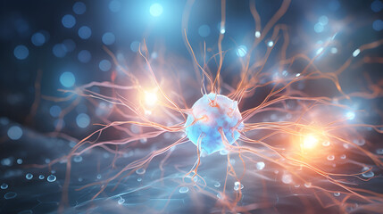 a view of a nerve microscopy neuroimaging biology health day background - obrazy, fototapety, plakaty