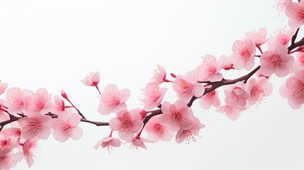 Pink sakura tree depicted in full bloom against a white background.