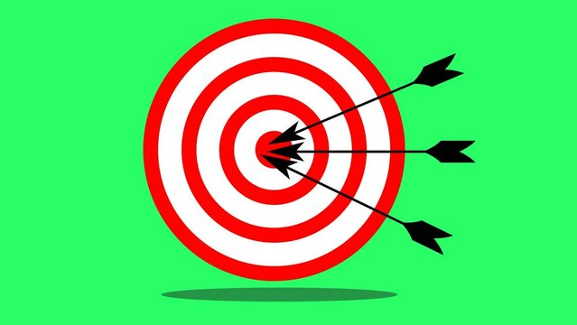 target with arrows in 2 animated scenes