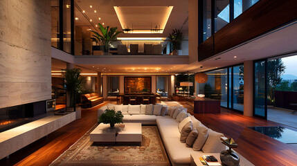 Beautiful contemporary living room home interior - Elegant Decor, Generative Ai
