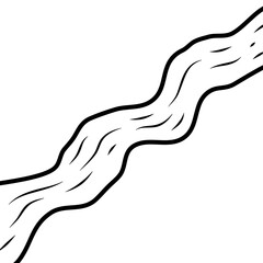 River Outline Doodle Illustration Vector 