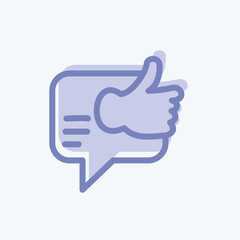 Icon Possitive Feedback. suitable for Feedback symbol. two tone style. simple design editable. design template vector. simple symbol illustration