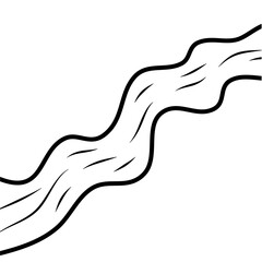 Obraz premium River Outline Doodle Illustration Vector 