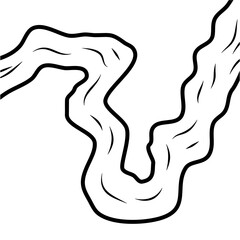 River Outline Doodle Illustration Vector 