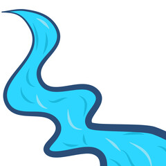 Blue Water River Vector Illustration 