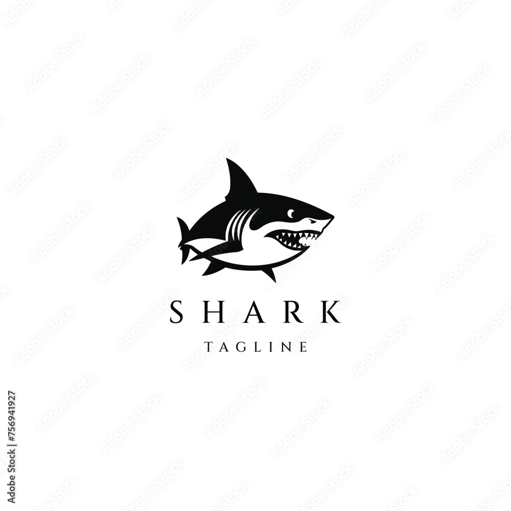 Wall mural Shark logo icon design vector template	