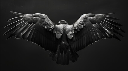 Black Wings - Mystical and Dark Avian Feathers, Generative Ai