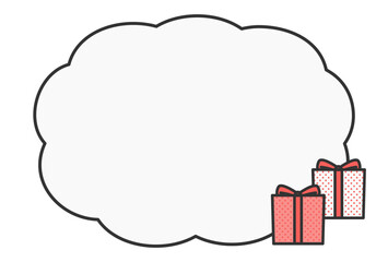 プレゼントボックスと吹き出しのイラスト素材