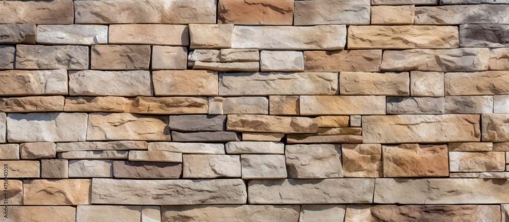 Wall mural decorative background texture featuring a stone wall pattern for exterior construction