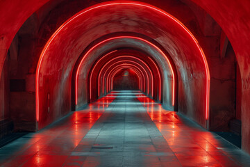 red corridor in the dark